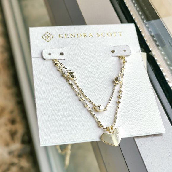 fiction the waiter lethal ari heart multi strand necklace in gold